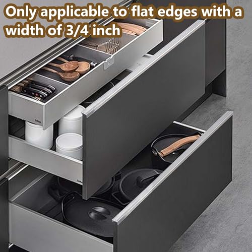 Image of 10 Pcs 16.5 inch Cabinet Door Protector Edge Guard-3 /4 Thick Slip-On Drawer Door Protector in Clear-Shelf Edge Protectors for Kitchen Cabinets to Prevent Wear,Chipping and Discolouration