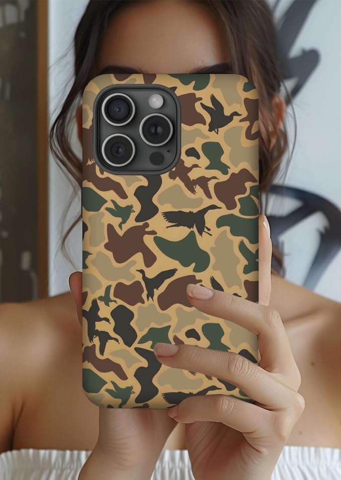 Generic Case Compatible with iPhone 16 Pro Max,Camo Camouflage Duck Phone Case for Men Girls Boy Kids Women,Dual-Layer Hard Shell Silicone Cover Shockproof Protective Case for iPhone 16 Pro Max - Image 5