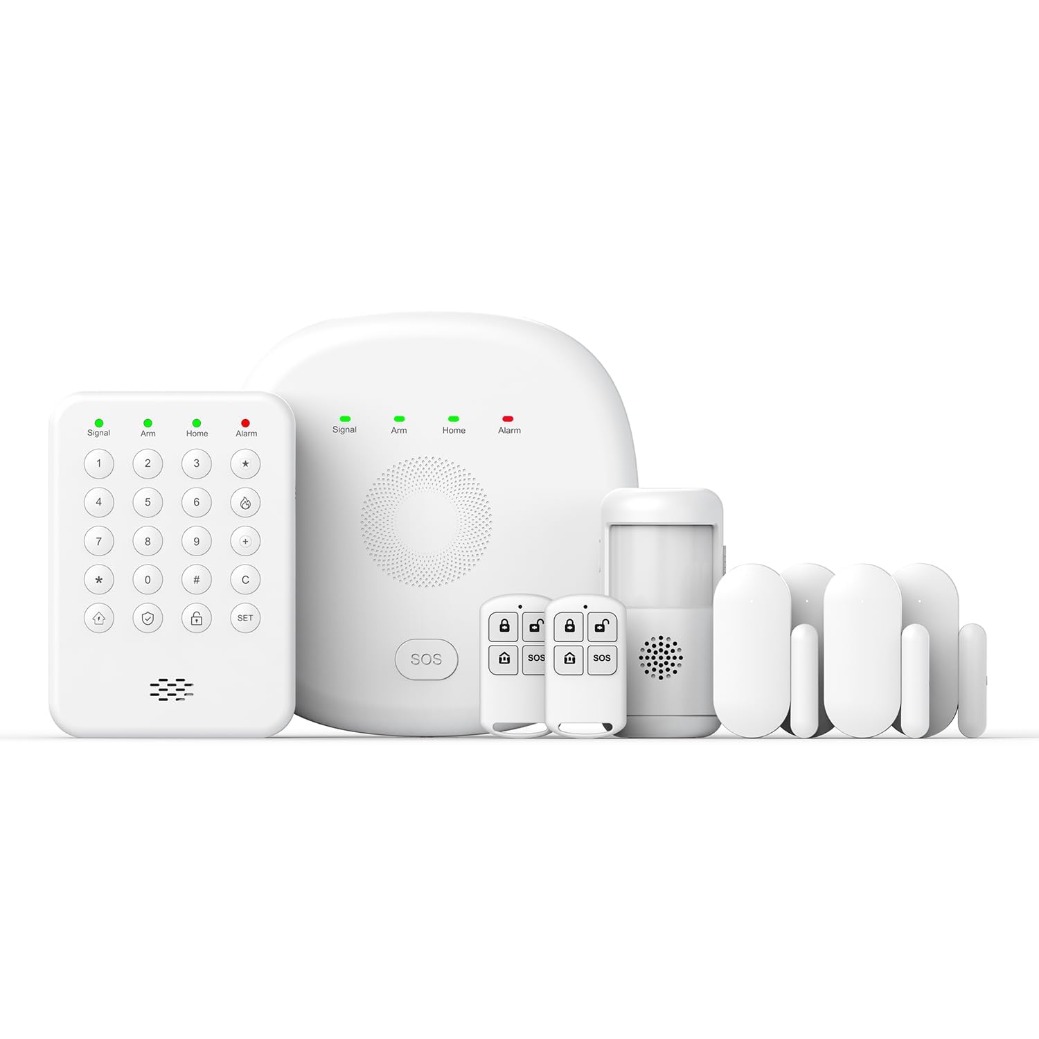 PGST Alarmanlage Haus,GSM 4G/WLAN Funk-Sicherheitsanlage mit Tür-/Fenstersensoren, Bewegungsmelder,Tuya-App Sofortalarm, kompatibel mit Alexa und Google Assistant