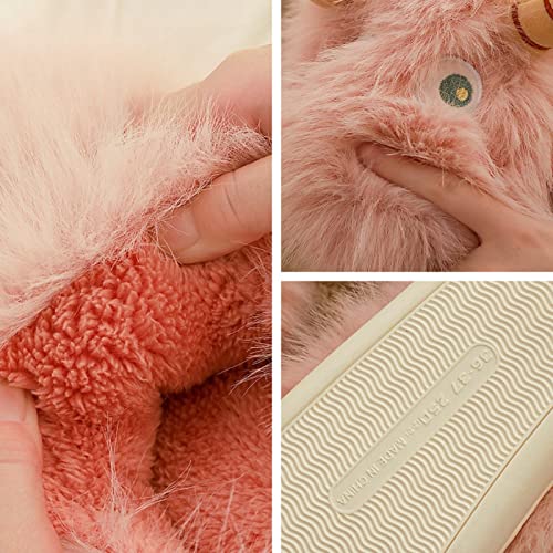 Cute Fluffy Slippers for Women Teen Girls Kawaii Animal Panda Fuzzy Furry Cozy Warm Soft Plush Fleece Comfy Home Slides Non-Slip4