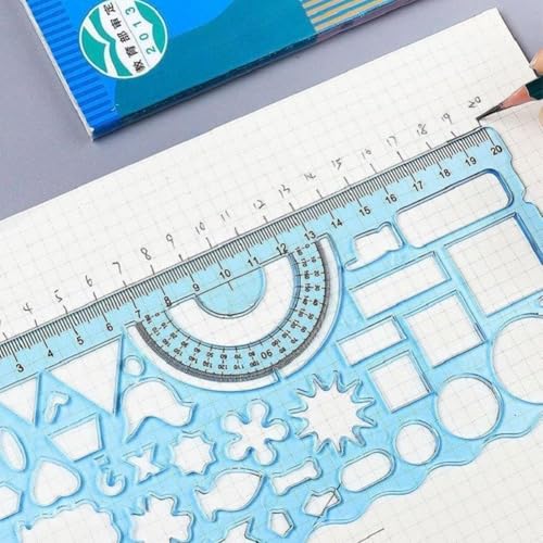 Image of Crackles Geometrical Multi Shape Stencil Spirograph 2 Pc | Geometric Ruler for Art & Craft| Scrapbooking, DIY Projects, Drawing Stencil for Home, School, Office (Pack of 15) Ideal for Return Gifts