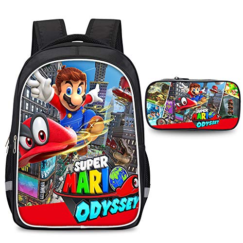 Super Mario Mochila Casual Fresca Bolso de Escuela Primaria para niñas Niños Entrenador