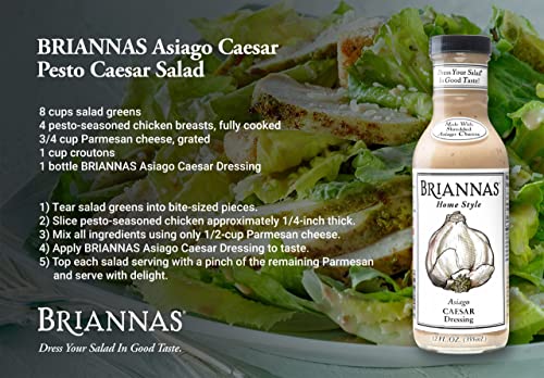 Briannas Asiago Caesar Salad Dressing | Gluten Free, Nut Free, Vegetarian | Made In Small Batches - 12 Fl Oz (2 Pack) #TOP3