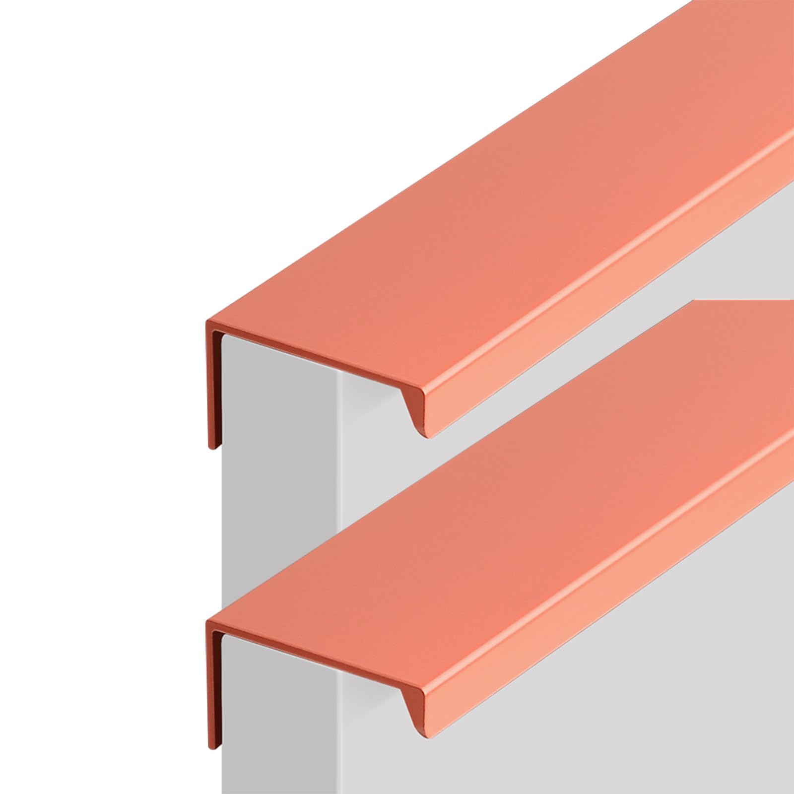 Finger Edge Pull, Concealed Handle Orange Red Cabinet Pull Handles Invisible Furniture Door Handles Metal Kitchen Cupboard Handles, for Drawer Bedroom Wardrobe, Aluminum Alloy(Length 1000mm)