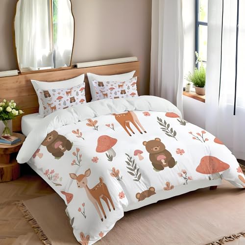 Housse de couette avec fermeture éclair réversible motif animaux