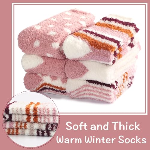 Image of Fuzzy Socks for Women Fluffy Cozy Slipper Socks Fall Halloween Socks Gifts | Soft Thick Plush Warm Socks, Christmas Winter Gifts for Ladies,Comfortable Indoor Home Socks, Sleep Slipper Socks