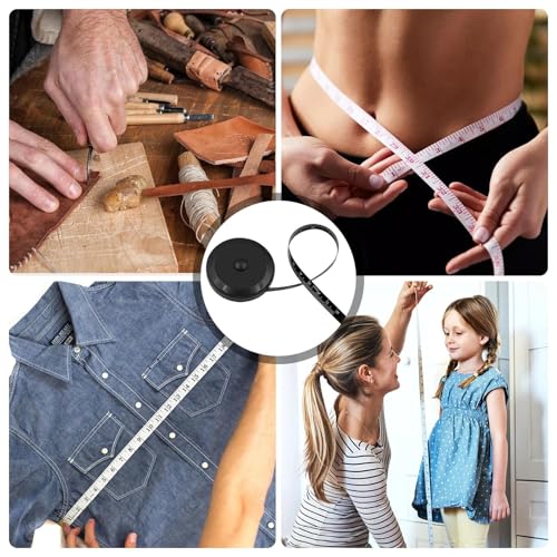 Miniatura 7 de Astrumdex Cinta Métrica Retráctil 150cm 60 Pulgadas Negro - Cinta Métrica Corporal Para Costura Y Sastre, Fita Métrica De Cuerpo Con Escala Precisa, Metro Costura Para Moda Y Proyectos De Confección