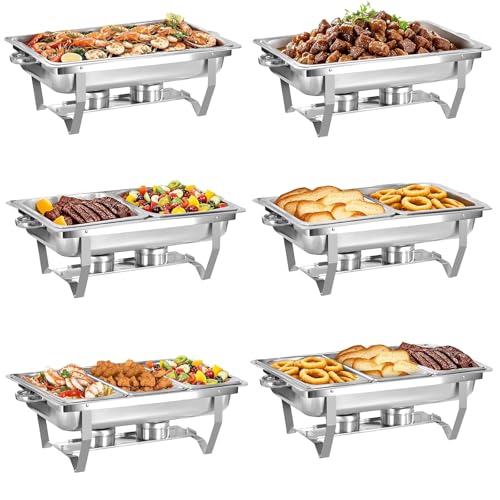 6-Pack Stainless Steel Buffet Chafing Dish Sets