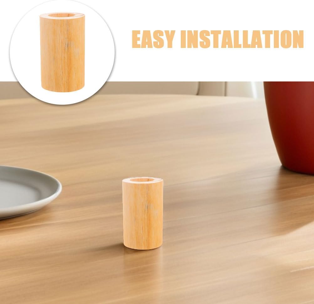 VILLCASE 4 Pcs Wood Cylinder Bed Risers 3.14X2.36X2.36In Heavy Duty Furniture Height Adjusters for Sofa Couch Table Dresser with Anti-Slip Floor Protection