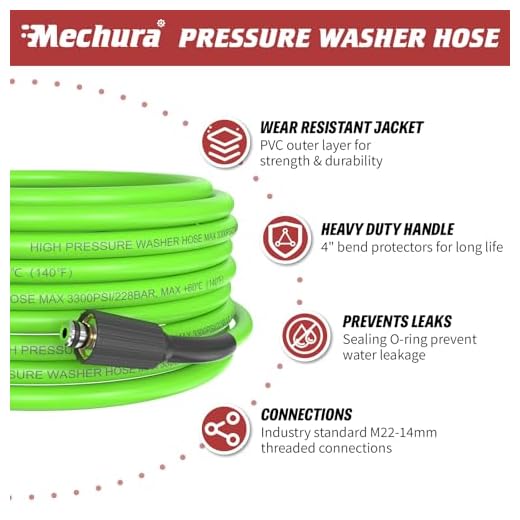 MECHURA 50FT Kink-Resistant Pressure Washer Hose