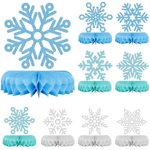 HONMOK Snowflake Honeycomb Centrepieces for Winter Parties Cover