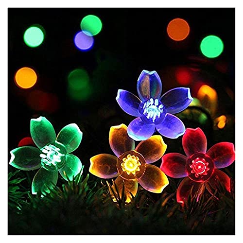Guirlande solaire fleur de pêcher 50 LED idéale pour vos soirées sur la terrasse