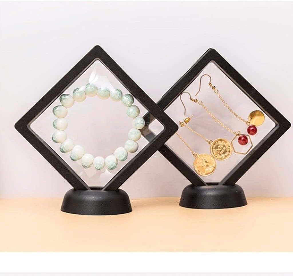 Pudełko Z Biżuterią 3 Szt. 3D Pływające Stojaki Wystawowe Uchwyt Na Monety I Bransoletki Gablota Do Zawieszania Ramek Etui Na Biżuterię(Large 3pcs)