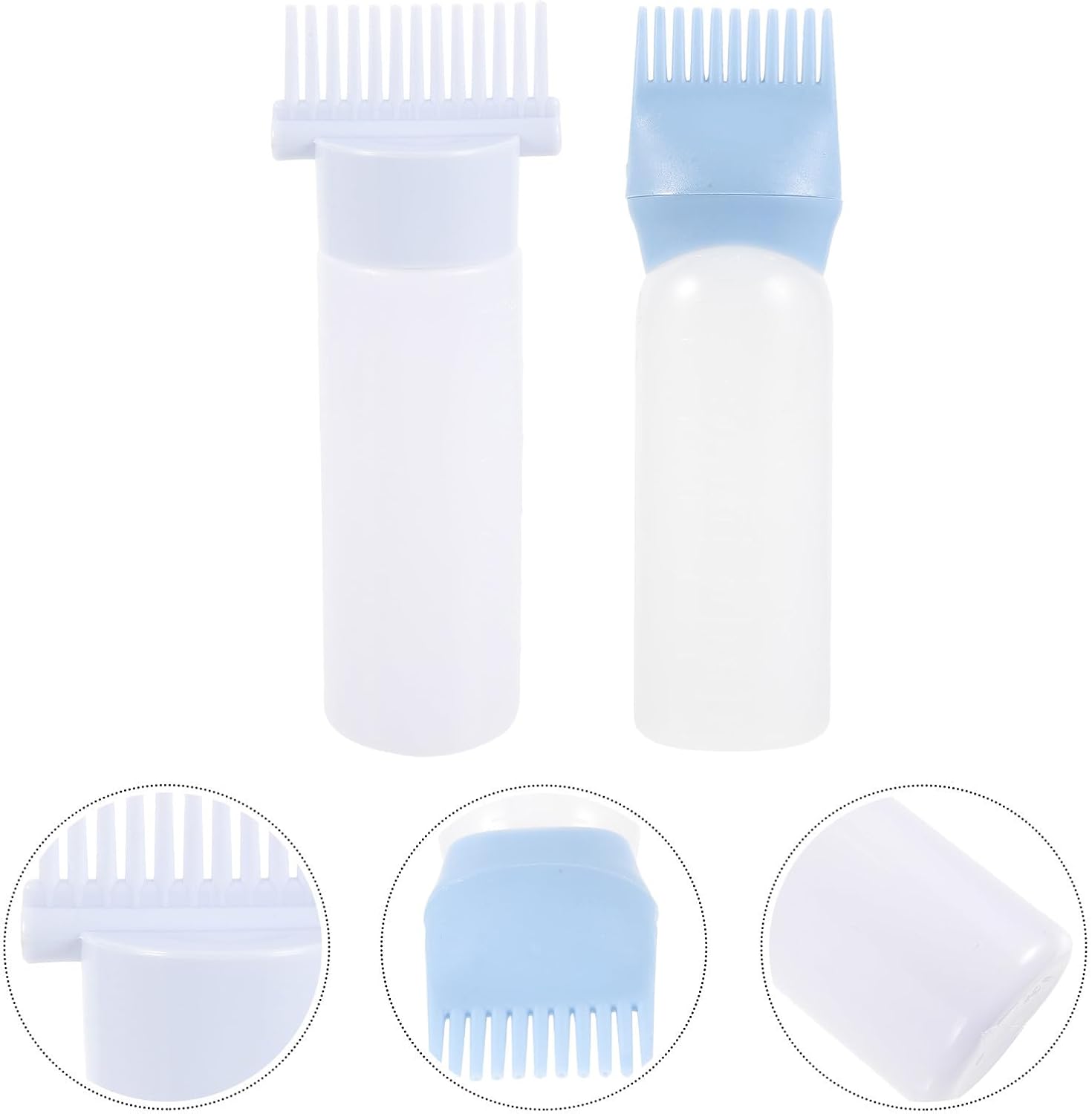 Hair Dye Bottles for Easy Hair Coloring with Root Comb Applicators 2pcs Lightweight Pp Material, Easy to Store, for-home Dyeing and Hairdressing in Barber Shop