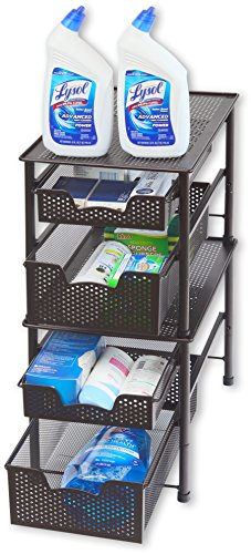 Simplehouseware Stackable 2 Tier Sliding Basket Organizer Drawer, Bronze #TOP4