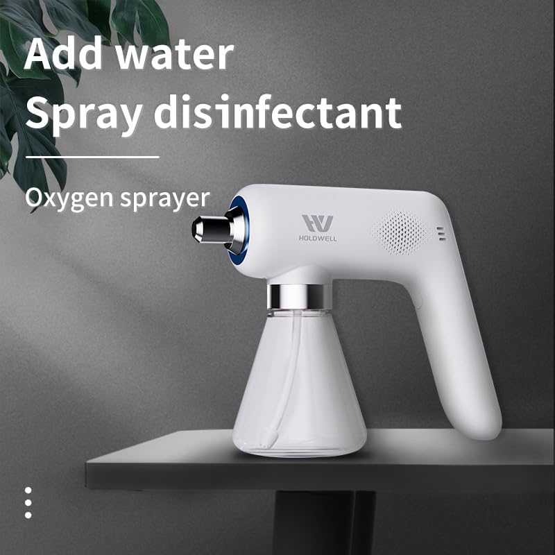 Ozone Disinfectant Fogger Machine, O3 Generator Removable Nozzle Air/Odor Clean, Handheld Cordless Electric Nano Sanitizer Spray Gun for Touchless Sanitization Deodorate (White) image 3