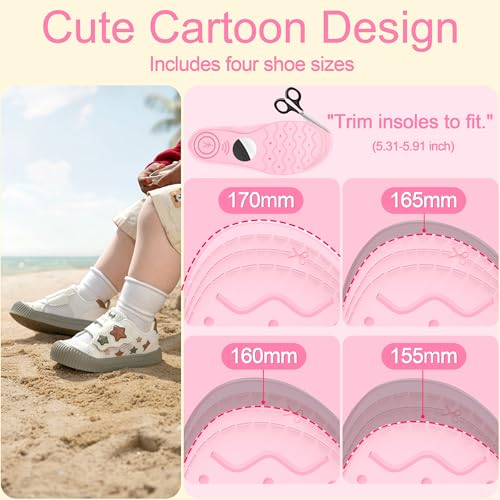 Image of RFUNGUANGO Airtag Shoe Insoles for Kids, Pink Rainbow (8.5‑10 Toddler) | Airtag Hidden Insoles, Tracker Devise Case, Comfortable Insoles (6.1-6.7 IN Trimmable Insoles)