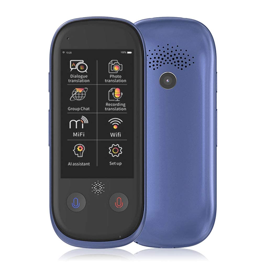 Natychmiastowe dwukierunkowe urządzenie do tłumaczenia głosu / 3-calowy tłumacz języka 2.4G WiFi, obsługa nagrywania tłumaczenia i tłumaczenia zdjęć, 77 języków Inteligentny tłumacz, szara rodzina