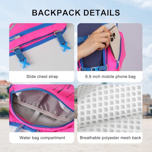 Image of INOXTO Running Hydration Vest Backpack,Lightweight Insulated Pack with 1.5L Water Bladder Bag Daypack for Hiking Trail Running Cycling Race Marathon for Women Men