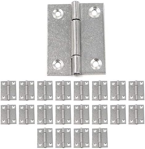 MY MIRONEY 2" 20Pcs Stainless Steel Hinge Home Furniture Hardware Door Folding Butt Hinges Silver Tone