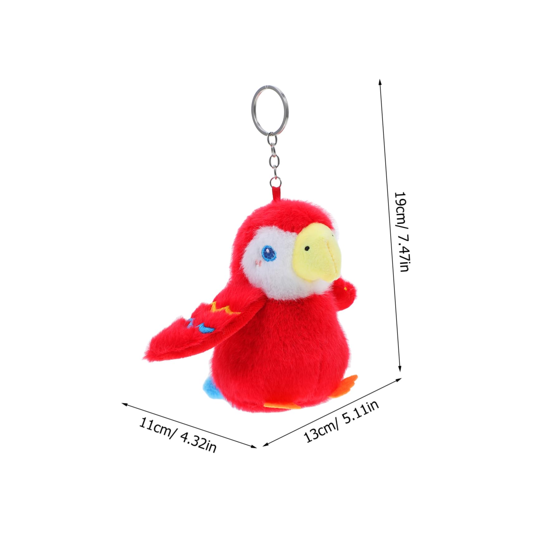 SOLUSTRE Parrot Plush Keyring Bird Keychains for Animal Lovers Portable Keyring Chain