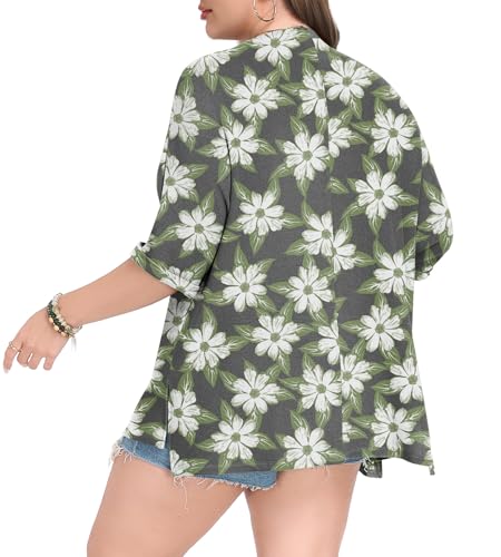 Image of Lastshe Womens Plus Size Cardigan Short Sleeve Lightweight Loose Cover Ups Open Front Sweaters Summer Cardigan