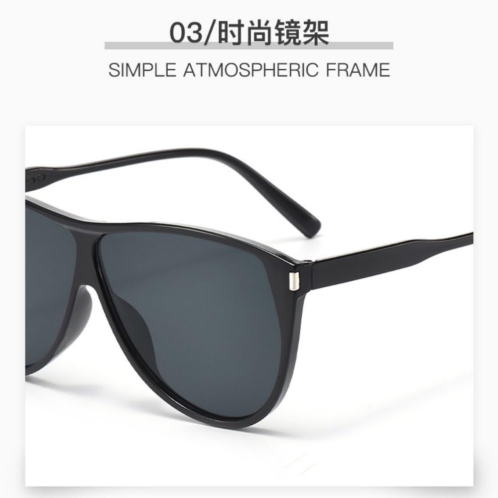 Minimalistische Retro-Sonnenbrille im Oversize-Stil mit farbigem Rahmen, einzigartigem Trend, UV-Schutz, klassischer Fahrbrille, Schwarz/Grau