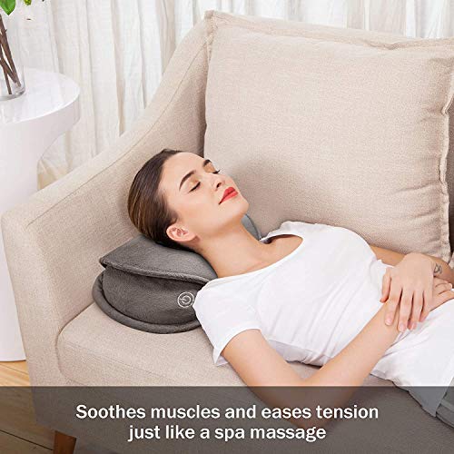 Snailax Shiatsu Massage Pillow With Heat -Deep Kneading Neck Shoulder Lumbar Calf Leg Foot Back Massager, Plush Cozy Design, Gifts For Men Woman #TOP4