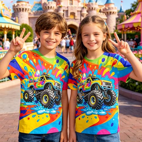 Image of Hgvoetty Boys Girls Graphic T-Shirts Kid 3D Casual Tops Tees for 6-16 Years | Youth Novelty Shirts, Bright Eye-Catching Design, Lightweight and Soft Material, Suit for Daily Sport, Party and School Wear
