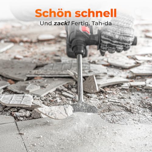 BAUBECK Meißel Set für Beton & Mauerwerk - SDS Max - LONG LIFE [4tlg] - 280mm lang, angewinkelt und gerade - Max Meißel Max Meissel Meisel