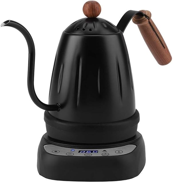 Diguo Variable Temperature Digital Electric Gooseneck Kettle, Pour Over Coffee Kettle Hand Drip Kettle Narrow Spout Premium Stainless Steel Gooseneck Tea Kettle, DG-1738 (Black) 0.7 Litre