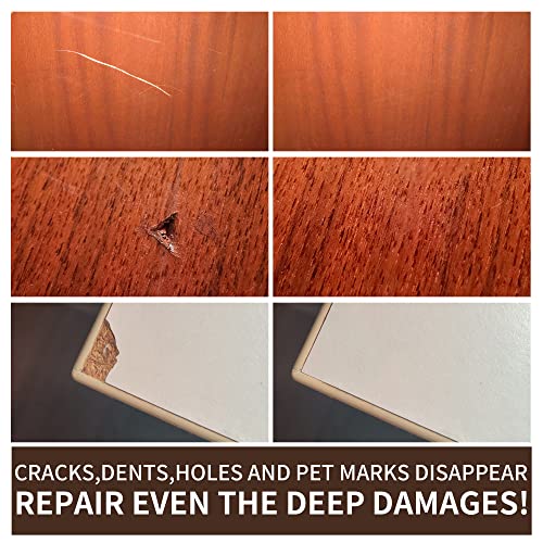 Boncart Wood Furniture Repair Kit Wood Filler-Repair Scratch, Cracks, Hole, Discoloration For Wooden Door, Floor, Table, Cabinet -Restore Any Wood, Cherry, Walnut #TOP4