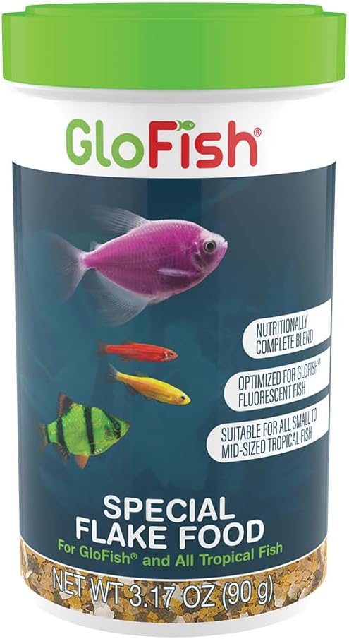 GloFish Special Flake Food for Fish, 3.17 Ounces, Treat GloFish and Small to Mid-Sized Tropical Freshwater Fish to a Nutritionally Complete Blend