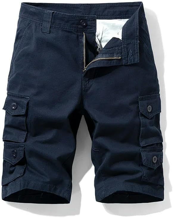 Men's Cotton Bermuda Summer Baggy Military Zipper Cargo Shorts