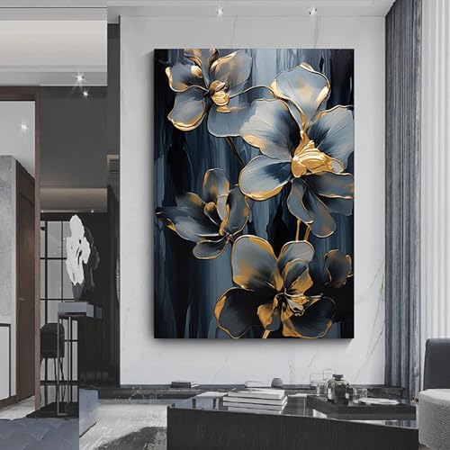 Toile fleurs grises XINBAO 40x60 cm art mural floral chic sans cadre