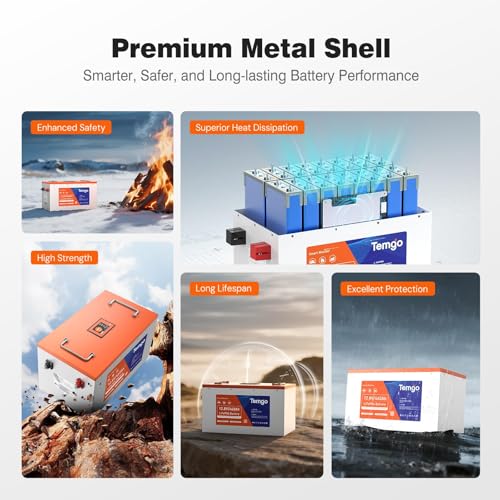 Image of TEMGO 12V 460Ah LiFePO4 Lithium Battery with Touchable Screen, APP Monitoring, Built-in 300A BMS, Max. 3840W Load Power, 5888Wh Usable Energy, 5000+ Cycles, Perfect for RV /Camper, Solar, and Off-Grid