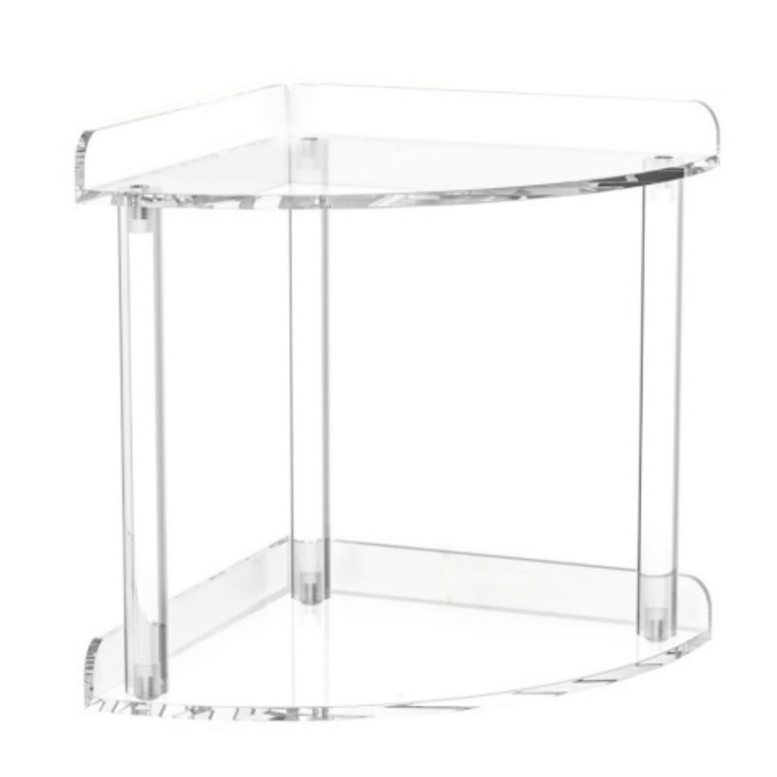 Multifunktionales Eckregal aus Acryl für den Schreibtisch – Doppelstöckiges Design, perfekt für Bastelarbeiten und Schreibtischzubehör, ideal für die Aufbewahrung zu Hause oder im Büro