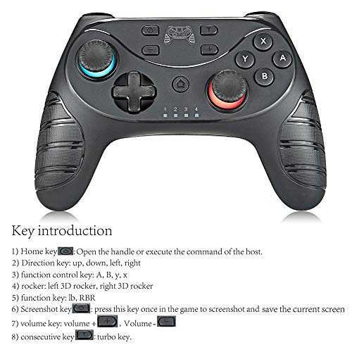 Cucudy Controlador de jogo para Switch Wireless Bluetooth Gamepad Joystick Controller com 6 eixos al