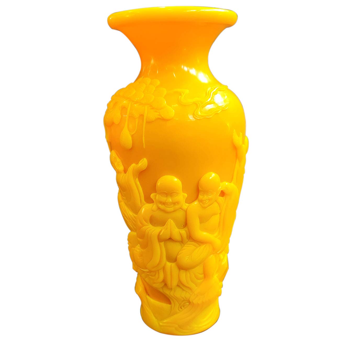 Yijin Hand Carving Reproduction Glass Vase Chinese Mythological Style for Private Collection