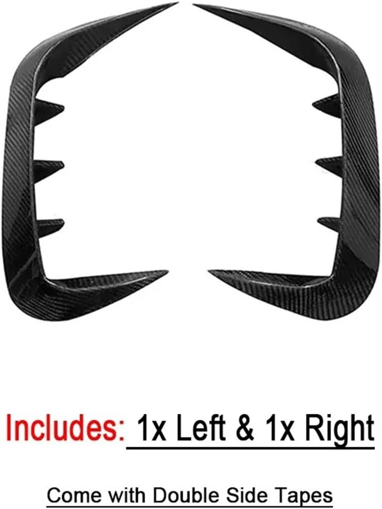 Rear Canards Bumper Splitters Trims Compatible for BMW 4 Series G22 G23 2021-2025 Glossy Black 2 Pcs/set Car Body Trim Accessories(Carbon Fiber)