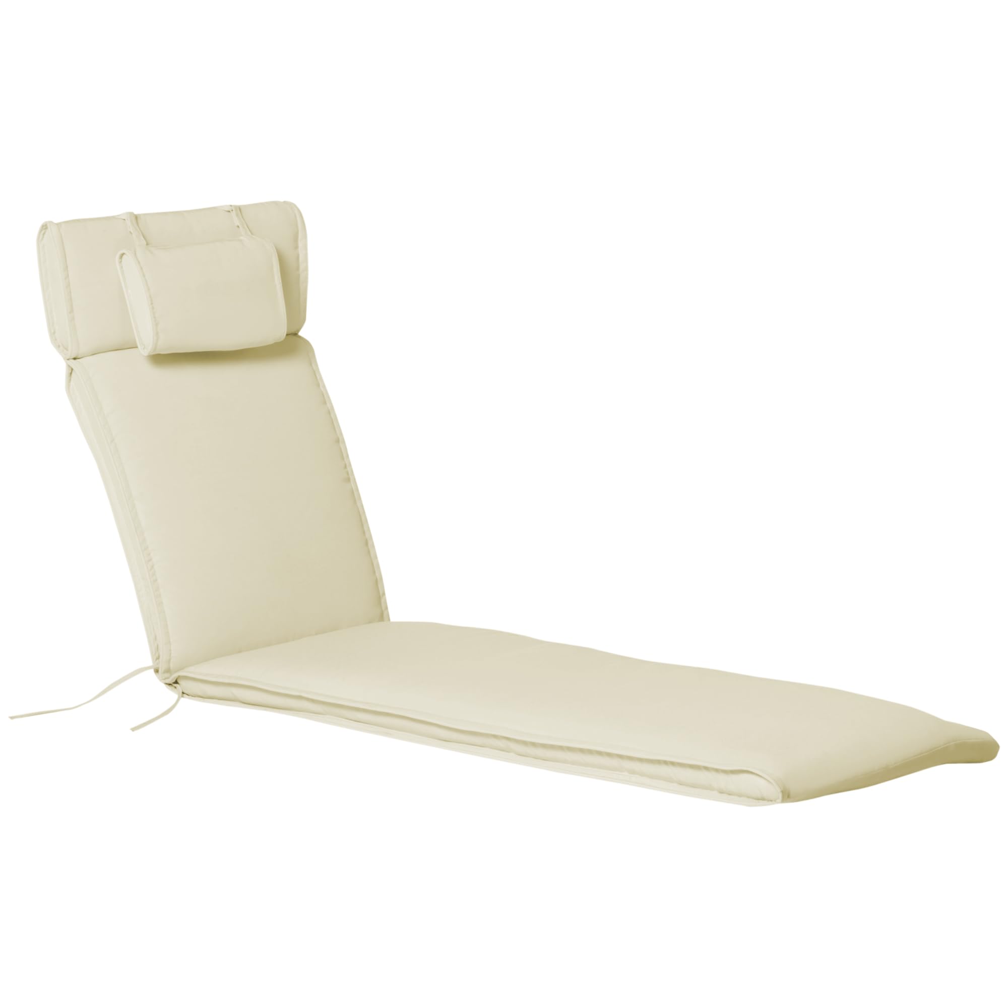 Outsunny Coussin Bain de Soleil Déhoussable Zippé 198 x 53 x 5 cm Crème