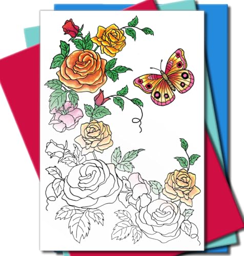 Carte à colorier personnalisable pour anniversaire avec 10 dessins assortis