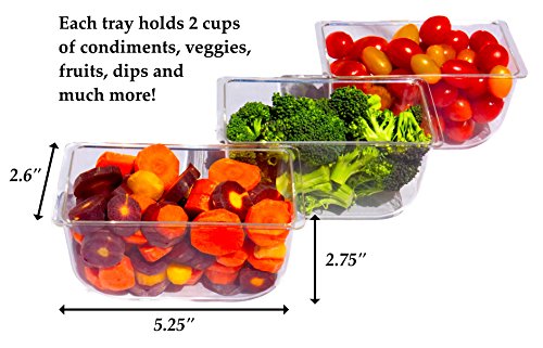 Ice Chilled 5 Compartment Condiment Server Caddy - Serving Tray Container With 5 Removable Dishes With Over 2 Cup Capacity Each And Hinged Lid | 3 Serving Spoons + 3 Tongs Included #TOP4