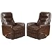 Home Square Polyester Manual Swivel Glider Recliner in Truffle Brown - Set of 2