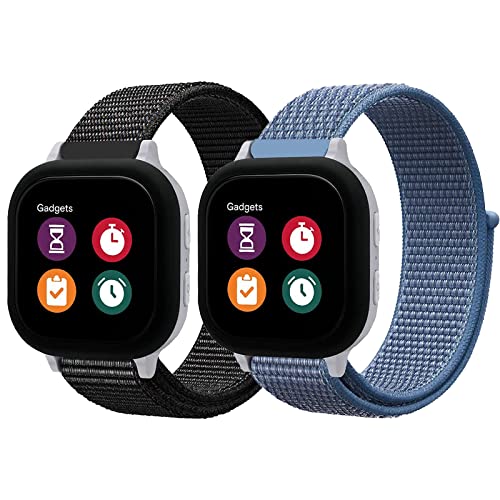 Nylon Bands Compatible with Gizmo Watch 3 Adventrue 3 2 1/Gabb Watch 3e 3 2 1/SyncUP Watch/Cosmo JrTrack Watch 20mm Soft Breathable Hook & Loop Watch Band Replacement Small Size
