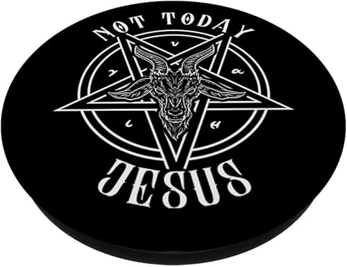 Miniatura 2 de Not Today Jesus I Satanic Pentagrama Baphomet PopSockets PopGrip Agarre intercambiable para teléfonos y tabletas