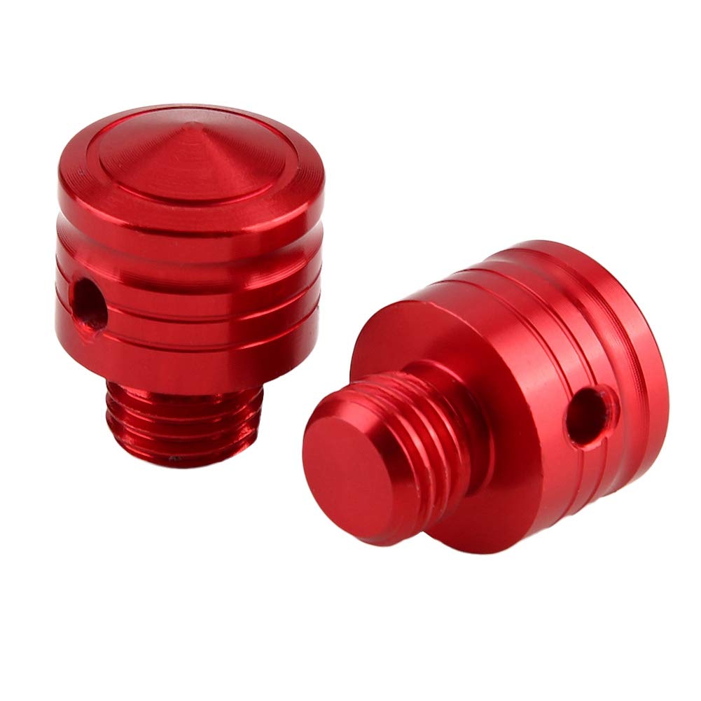 Uniwersalne zatyczki zaślepiające do lusterek, korki uchwytu lusterka, pokrywy M10 x 1,25, aluminium, czerwone, motocykl, skuter, lusterko wsteczne, śruba montażowa, skuter