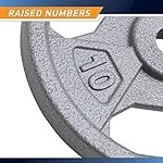 Marcy Classic 1" Cast Iron Standard Grip Plates for Strength Training and Weightlifting - Image 3