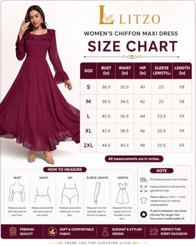 Image of LITZO Women's One Piece Dress - Georgette Solid Color Western Gown | Long Sleeve Square Neck Fit & Flare Flared Hem Design | A-Line Maxi Dress for Women | New Year Party Outfit (NO-35-38)