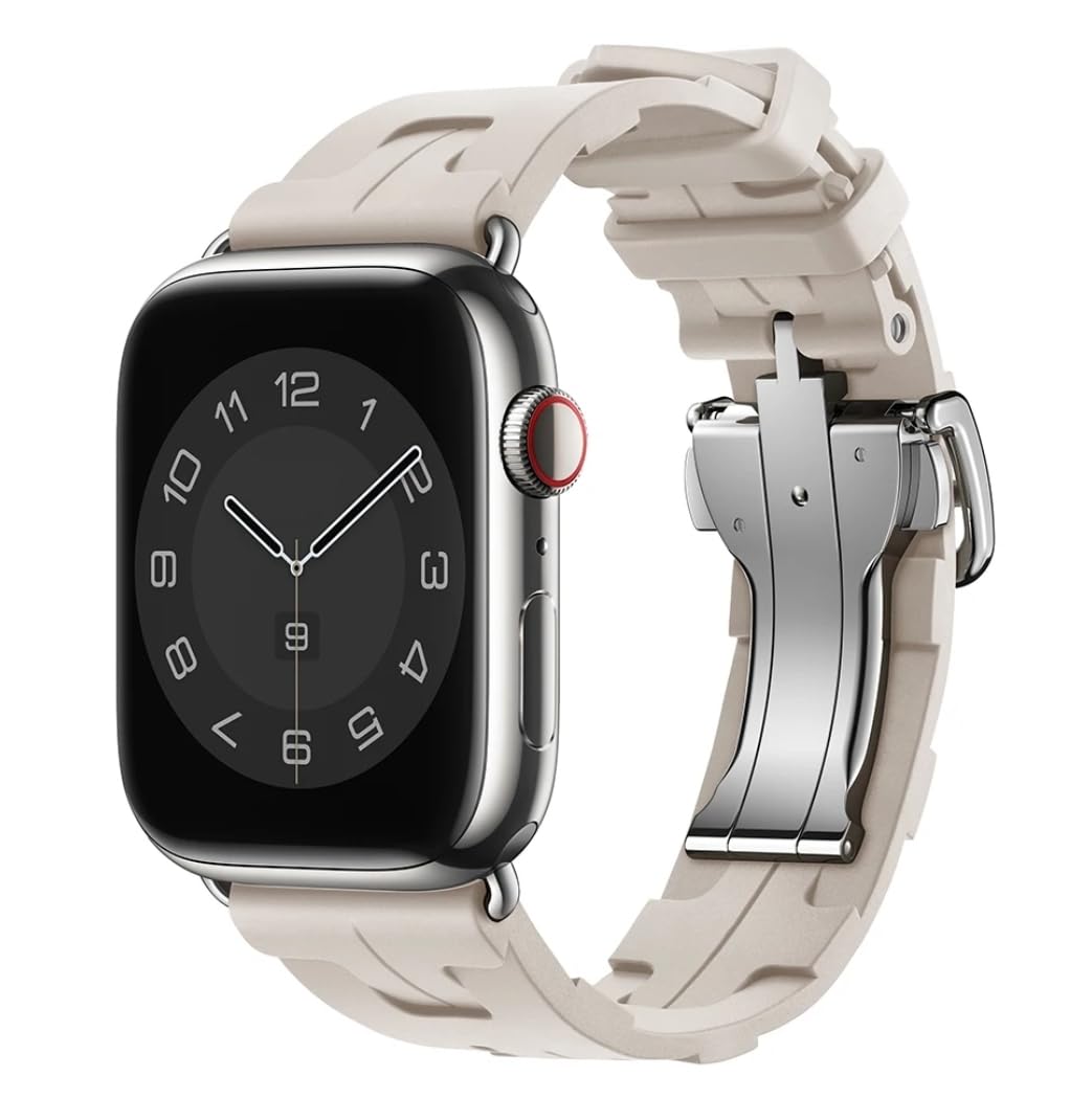 DadoH Design Silicone Watch Strap Compatible with Apple watch Series Ultra 2 | 9 | 8 Ultra | 8 | 7 | 6 | 5 | SE